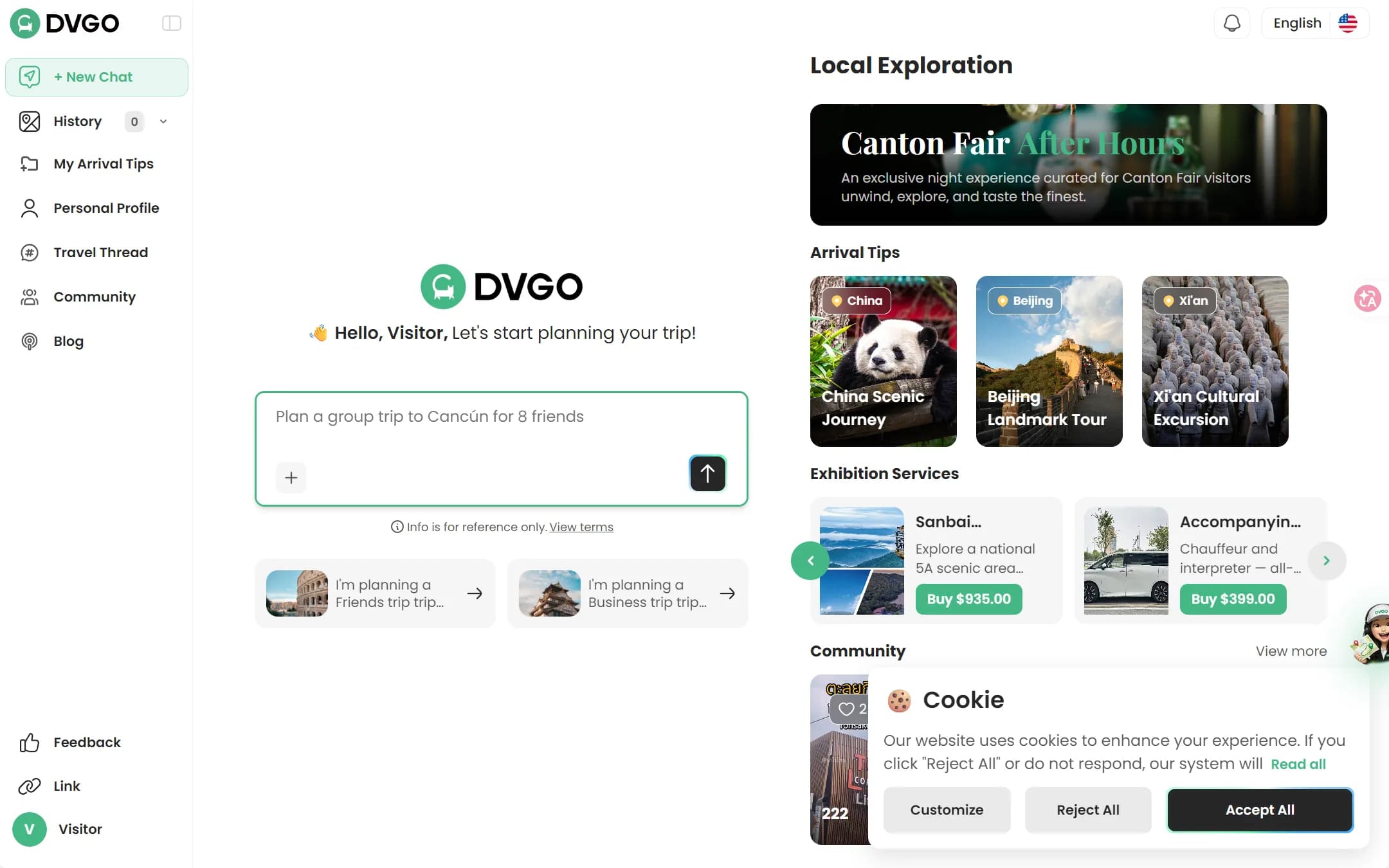 DVGO home with local exploration recommendations